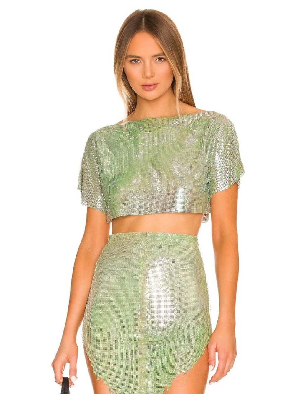 Poster Girl The Jana Crop Top in Ultra Serpentine Green